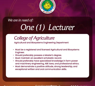 Lecturer Hiring - COA - ABE Department