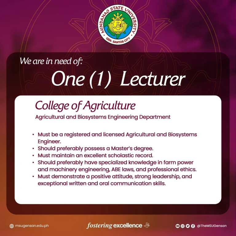 Lecturer Hiring - COA - ABE Department