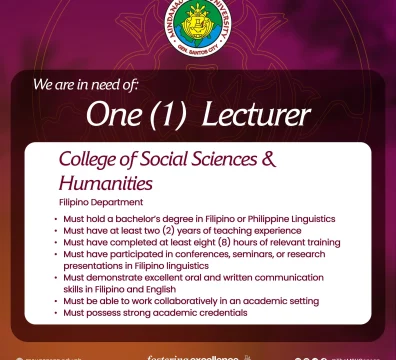 Lecturer Hiring - Filipino Department