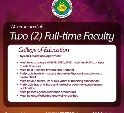 BPED Faculty Hiring -Full-Time - COED