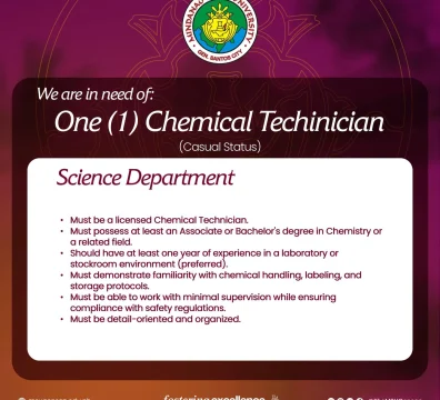 Job Hiring, Chemical Technician