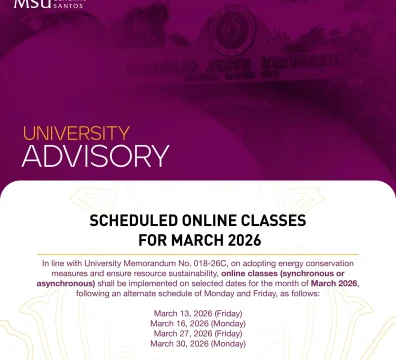 Scheduled Online Classes for March 2026