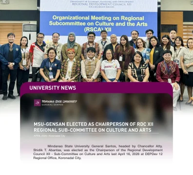 MSU-GenSan elected as Chairperson of RDC XII Regional Sub-Committee on Culture and Arts
