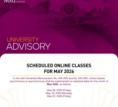 Scheduled Online Classes for May 2026