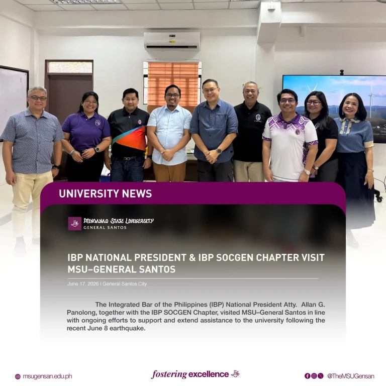 IBP National President & IBP SOCGEN Chapter Visit MSU–General Santos