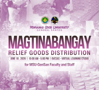 MSU–Gensan to Conduct Relief Goods Distribution for Personnel