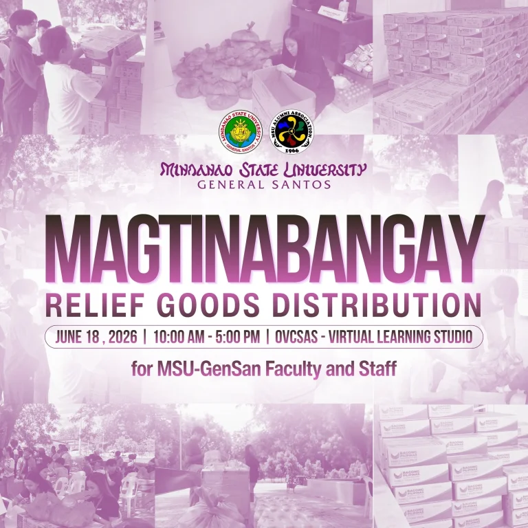 MSU–Gensan to Conduct Relief Goods Distribution for Personnel