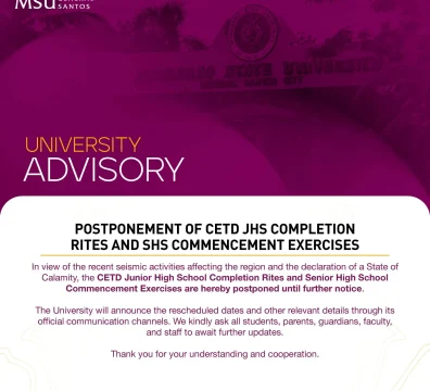 Postponement of cetd jhs completion rites and shs commencement exercises
